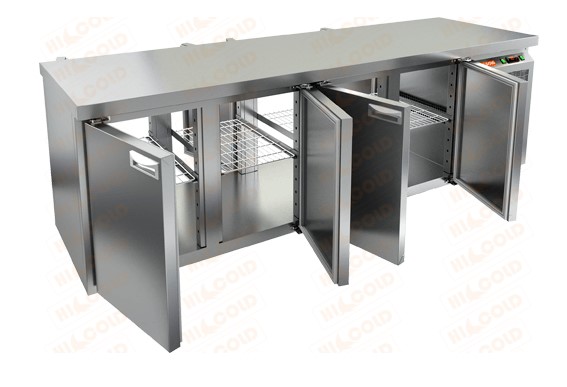 Стол охлаждаемый HICOLD SNT 1111 HT, бок, 4 двери (+2...+10°С)